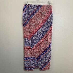 Paisley Midi Skirt 10P Country Western Cowgirl Prairie Rodeo Festival Bohemian